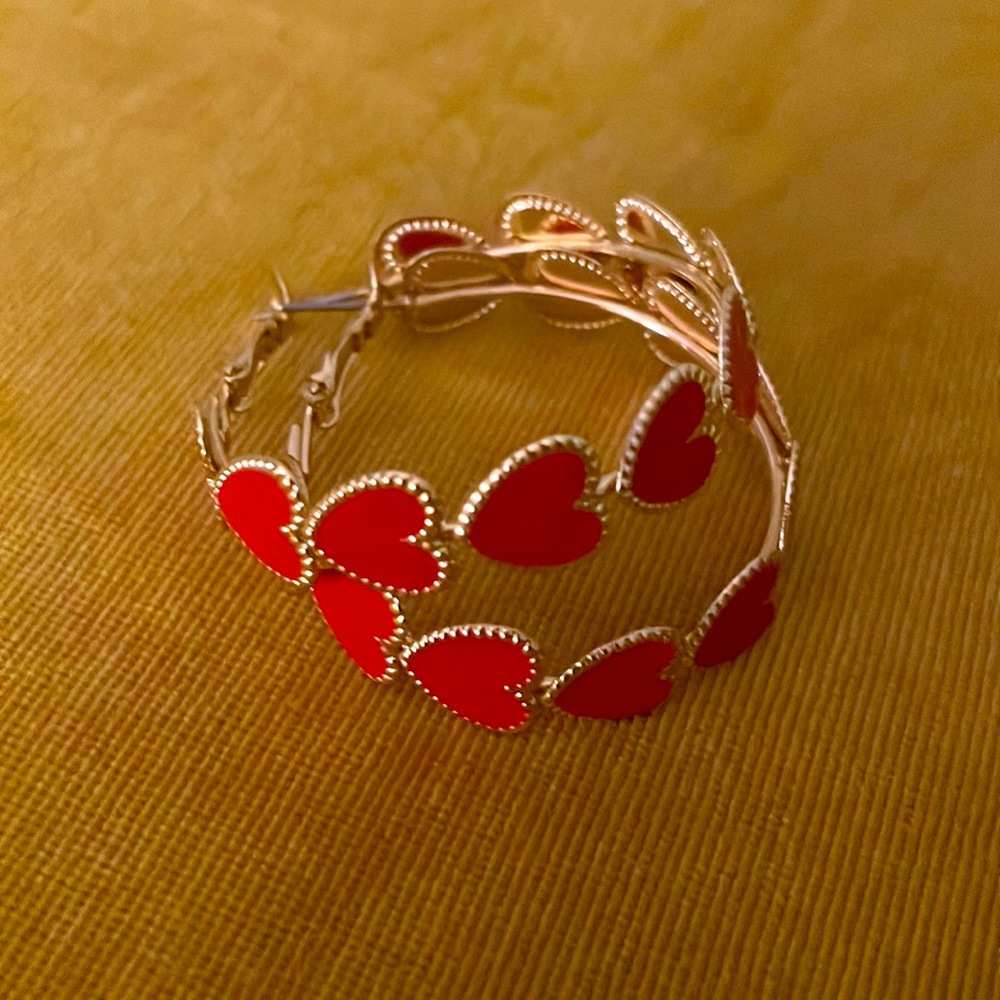 Beautiful Heart Loop Earrings by Vintage Charm